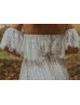 Off Shoulder Ivory Eyelash Lace Ruffled Wedding Dress Off Shoulder Ivory Eyelash Lace Ruffled Wedding Dress
